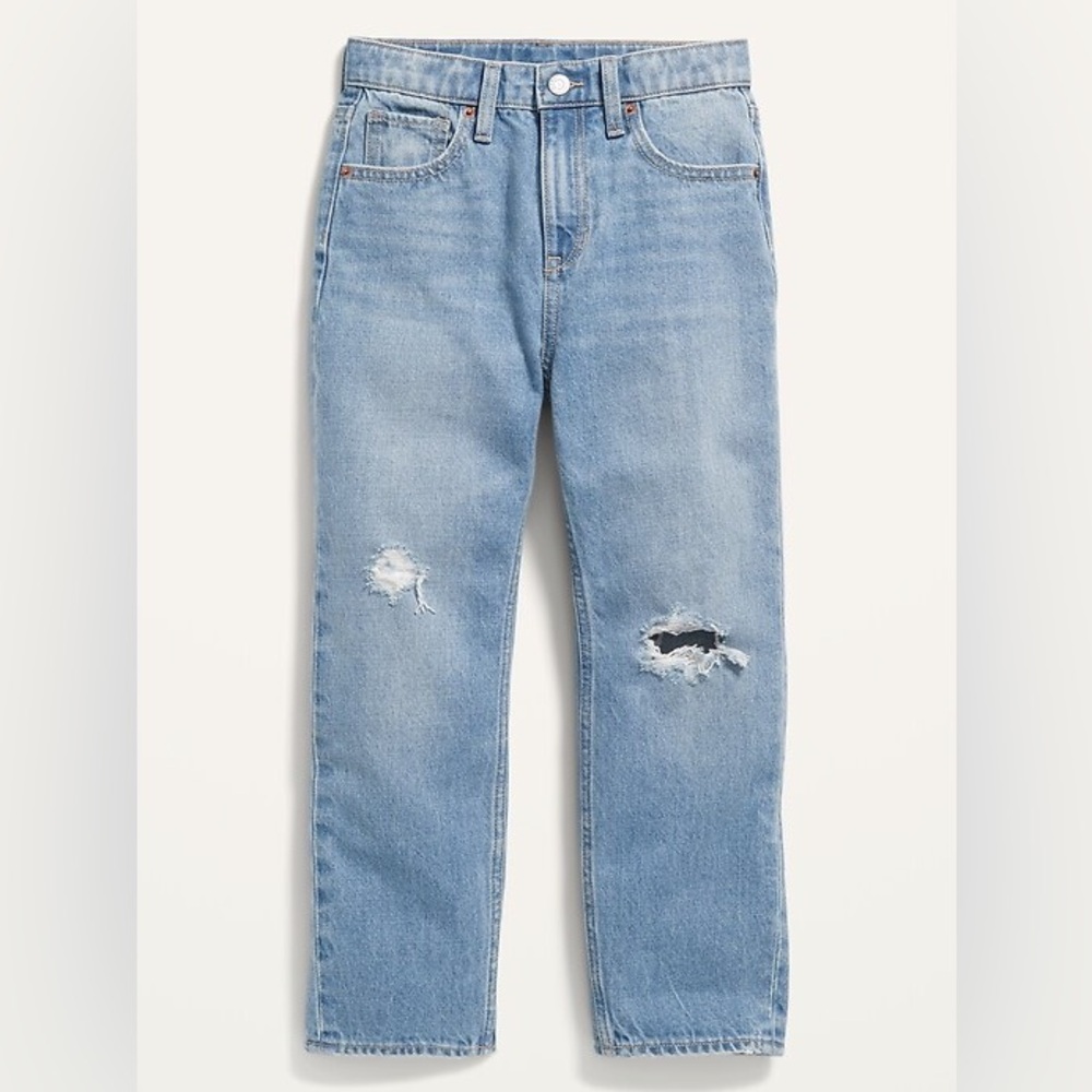 Old Navy Distressed High Rise Slouchy Straight Jean
